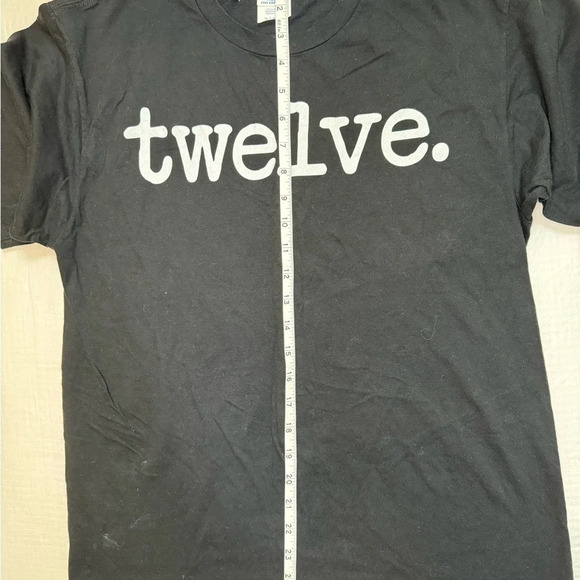 Black Polyester Cotton Classic Short Sleeve T-Shirt “Twelve Design” size M - Picture 7 of 10